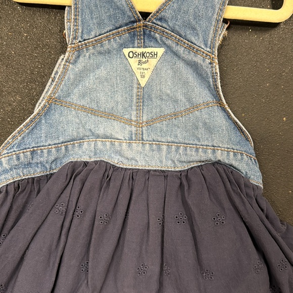 OshKosh B'Gosh Baby Girls' World's Best Dress Overalls, blue eyelet, 3T - Picture 6 of 6